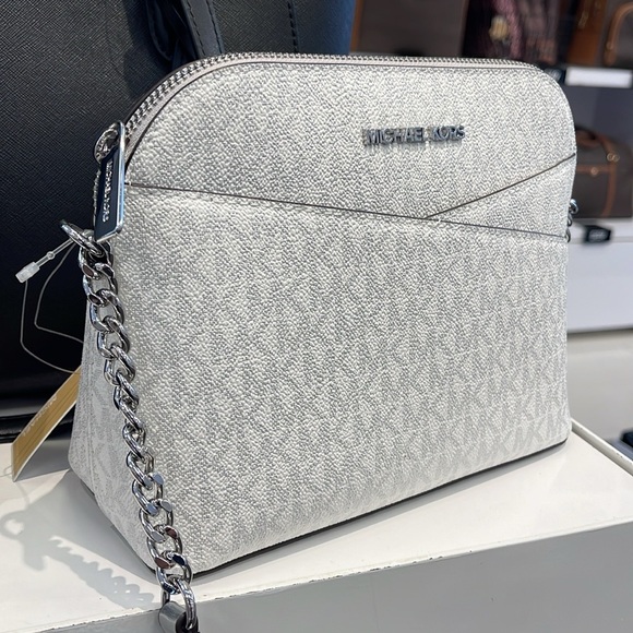 Michael Kors Jet Set Travel Medium Signature Logo Dome Crossbody Satchel NWT - Picture 5 of 16